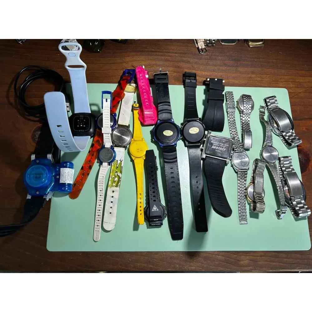 Lot of 17 digital vintage and novelty watches for parts/repair